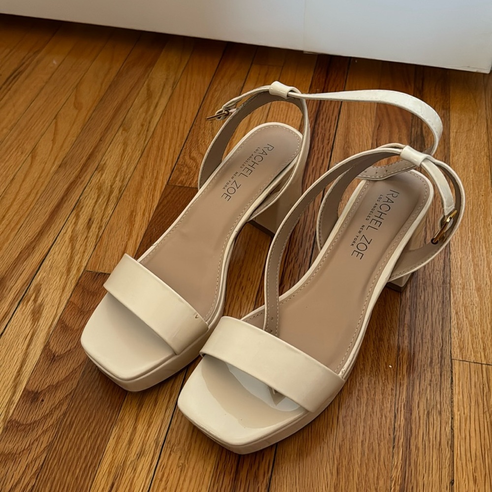 Rachel Zoe Cream Heeled Sandals (size 7 1/2)